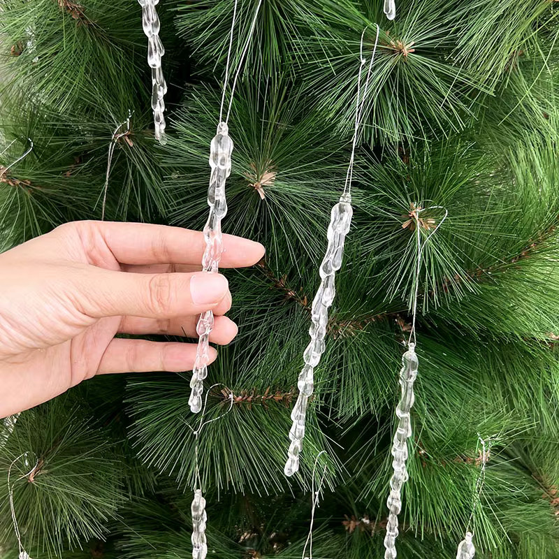 10 Stück ZQNYCY Eiszapfen Anhänger Transparent, 13 cm Simulation Eis für Weihnachtsbaum und Party Dekoration - Bild 3