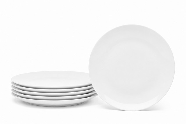 van Well Buffetteller New York aus Porzellan, weiß, rund, 6er Pack, Durchmesser: 24 cm, Höhe: 2,6 cm - Bild 1