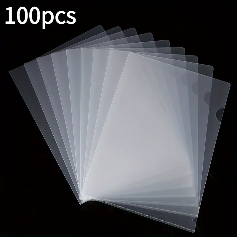 100 Stück transparente L-förmige Aktenordner und A4 Dokumentenhalter aus Kunststoff als Clip-Organizer für dein Büro - Bild 6