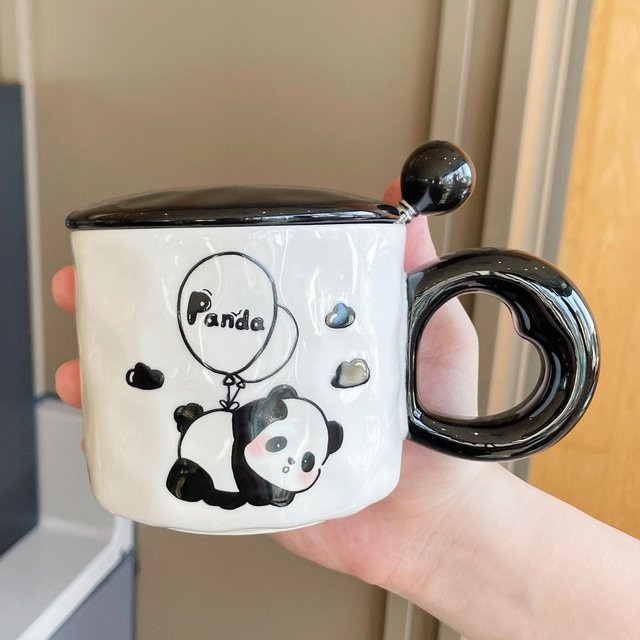 Yiran bag Keramiktasse mit Panda-Motiv, Weiß, 400 ml - Bild 1