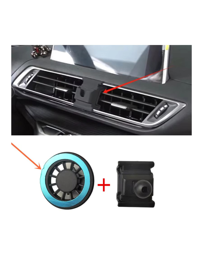 Magnetische Smartphone-Halterung aus ABS-Kunststoff für Peugeot 4008 und 5008 (Modelle 2016-2022), Farbe: Schwarz - Bild 3