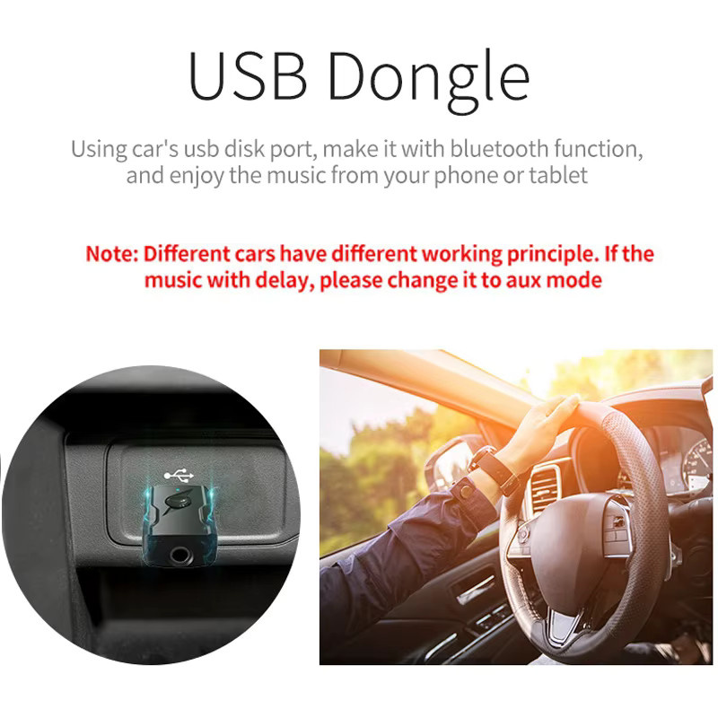 KEBETEME Bluetooth 5.3 Audio Adapter USB & 3,5mm AUX Receiver und Sender in Schwarz - Bild 3