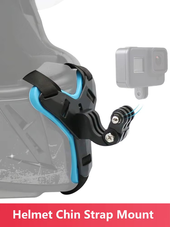 Motorrad Helm Kinnhalterung für GoPro und Action Kameras in Schwarz - Bild 5