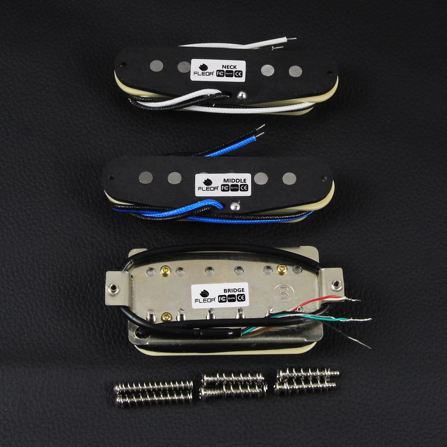 FLEOR SSH-Set mit 3 Alnico 5 Single-Coil und Humbucker Gitarren-Tonabnehmern für E-Gitarren (6K + 6K + 8K) - Bild 2