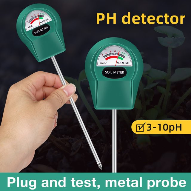 Garten-Bodentester zur Messung von pH-Wert, Wasserfeuchtigkeit und Bodenbeschaffenheit in Grün, ohne Batterien erforderlich - Bild 1