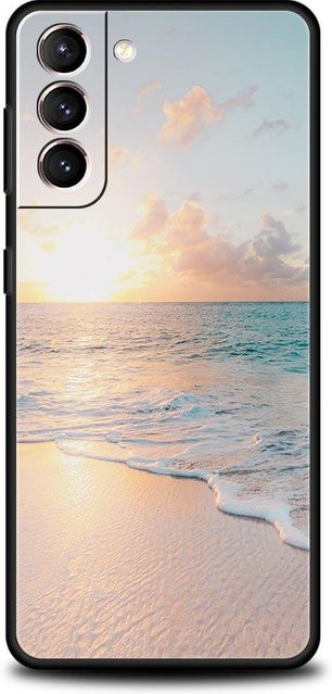 Handyhülle Silikon Cover mit Meer Blau Himmel Strand Motiv für Samsung Galaxy S23 Ultra S22 S21 S20 FE S10 S10E S9 S8 Plus Note 20 S20 Plus - Bild 1