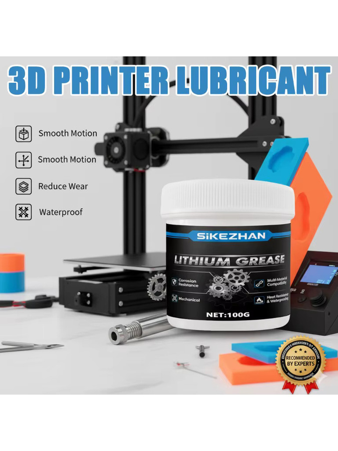 Wartungsfett für 3D-Drucker mit Lithiumformel zur Geräuschreduzierung und zum Verschleißschutz für Linearschienen, Gewindespindeln und Lager inklusive Bürste, Farbe: Weiß - Bild 6