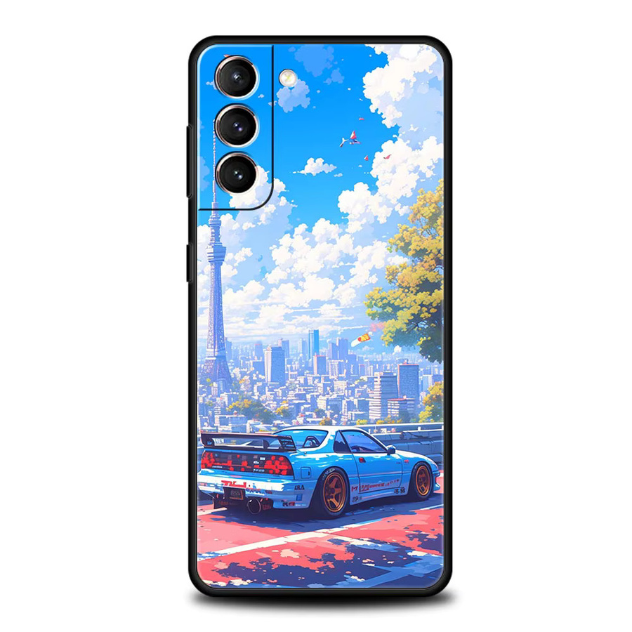 JDM Tokyo Drift Sports Car Handyhülle aus Soft-Silikon für Samsung Galaxy S24 S23 S22 S21 S20 S10 S9 Ultra FE 5G in Multicolour - Bild 2