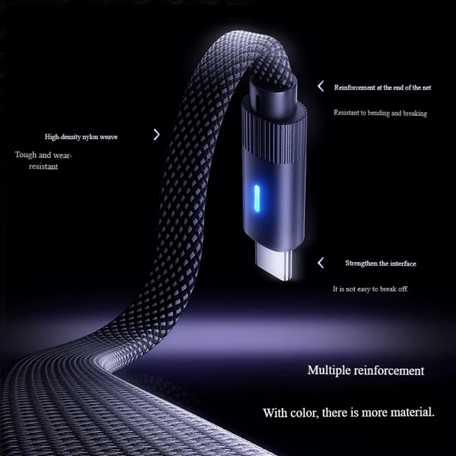 Dual-Typ-C-Ladekabel mit 90-Grad-Einzelbogen und flachem Design in Schwarz für iPhone 15 16 17 Pro Max, Samsung, Xiaomi und Huawei Android-Geräte - Bild 4