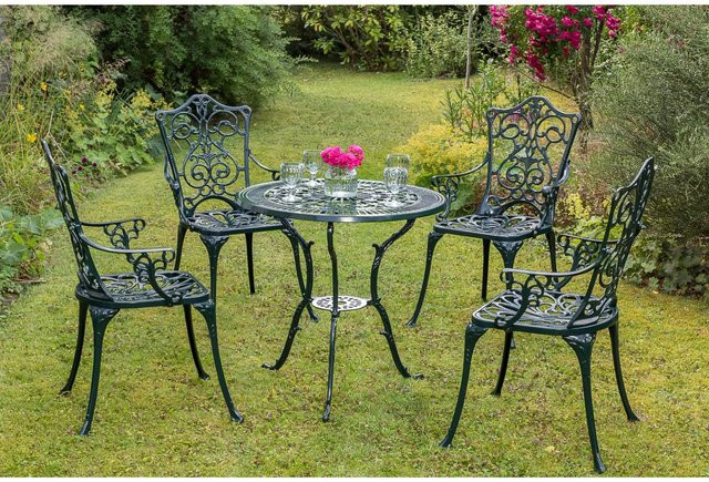 Merxx Gartenmöbel-Set Lugano 5-teilig aus Aluminiumguss in Grün - Bild 1
