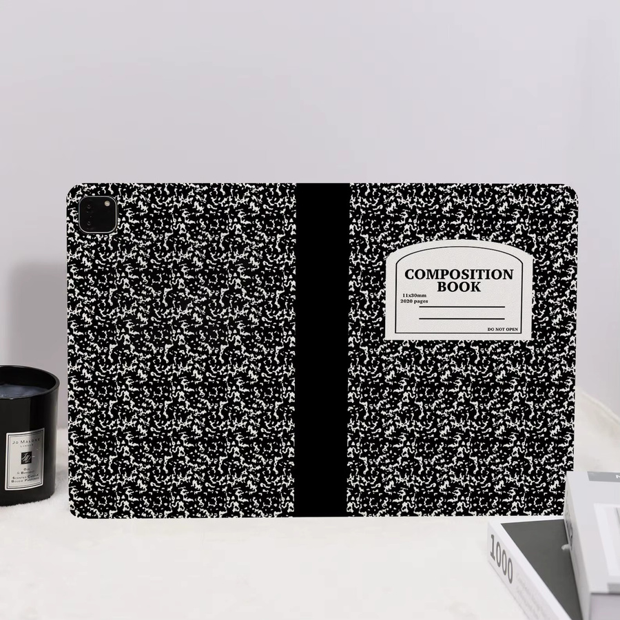 Schwarze Kompositionsbuch-Hülle für Apple iPad, iPad Air, iPad Mini und iPad Pro - Bild 1