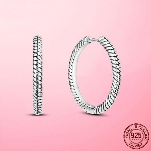 Creolen 925 Sterlingsilber, Doppelband, Pavé, Damen - Bild 1