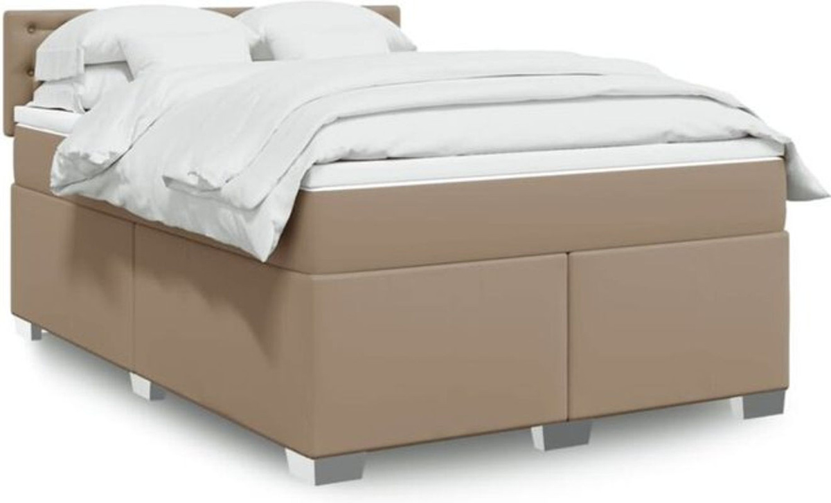 Vidaxl Boxspringbett Matratze mit Taschenfederkern in Braun und Weiß, Modern, B/T/H: 160 x 200 x 100,5 cm - Bild 1