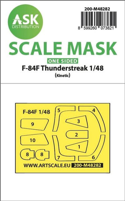 Kinetic F-84F Thunderstreake - One-sided express fit mask, Zubehör, 1:48 - Bild 1