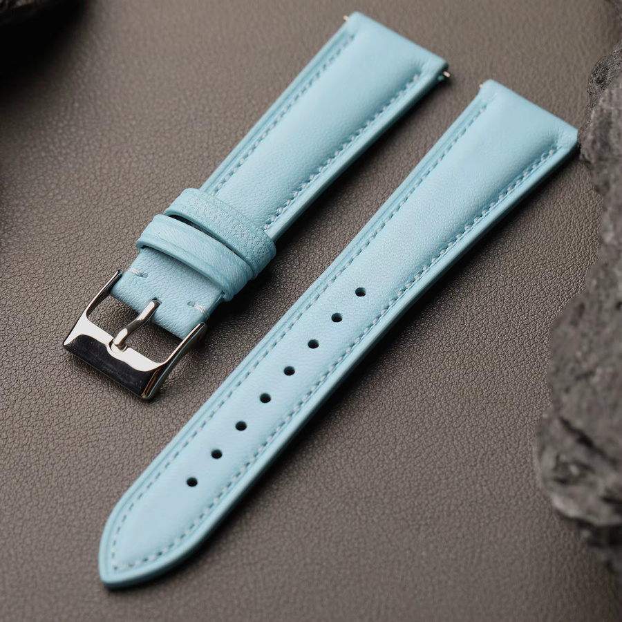 Raystray Uhrenarmband Ziegenleder, blau, Herren, Vintage - Bild 1