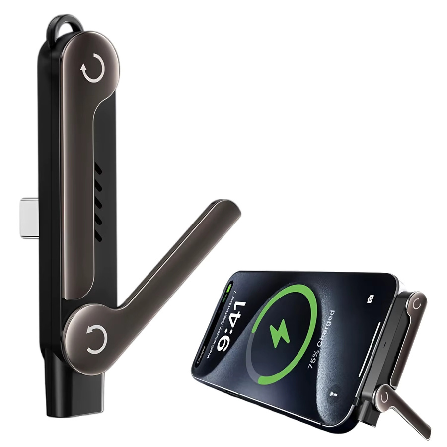 Fireurus USB-C OTG Adapter mit Ständer und 90-Grad-Buchse, 240W PD Konverter in Schwarz - Bild 5