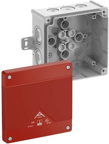 Spelsberg Abzweigkasten 80670101 in Grau und Rot mit IP66 Schutzart, B/T/H: 12,7 x 12,7 x 7,0 cm - Bild 1