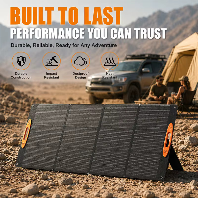 CHUBAN 200 W faltbares tragbares Solarpanel in Schwarz, wasserdicht nach IP68, hocheffizientes Solarladegerät für Camping und Outdoor - Bild 3