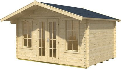 Skan Holz Gartenhaus Trondheim in Blockbohlenbauweise mit Satteldach, Farbe: Beige/Braun, B/H/T: 420 x 264 x 300 cm - Bild 3