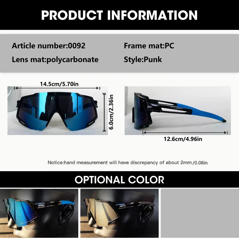 OCYCO Sportsonnenbrille, Übergroß, Wrap, Silver, Unisex, Plastic - Bild 2
