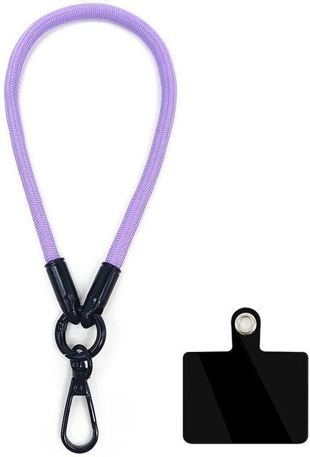 Handyhülle mit Lanyard und Handschlaufe von Love Home Garden inklusive Kartenfach und Schlüsselband für dein iPhone in Violett - Bild 1