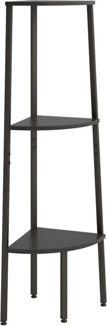 vidaXL Eckregal mit 3 Ablagen in Schwarz, H x B x T: 120 x 45,5 x 31,5 cm - Bild 1