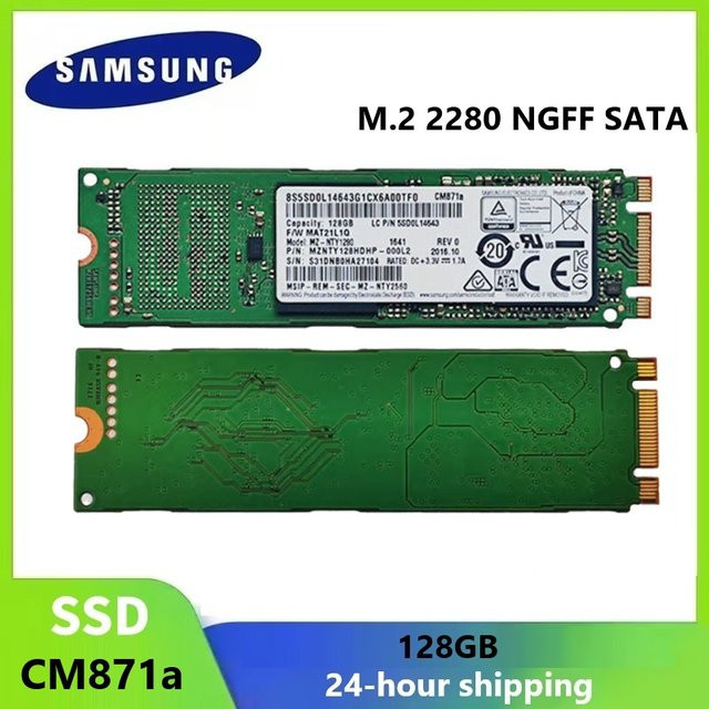 Samsung CM871a SSD Interne Solid-State-Festplatte M.2 2280 NGFF SATA 128GB Green - Bild 1