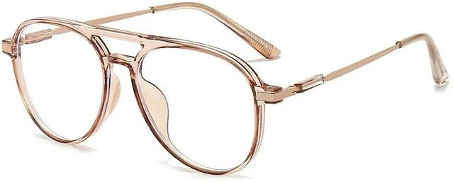 Dote Lesebrille, Quadratisch, Vollrand, Kunststoff, Unisex, transparent, gold - Bild 1