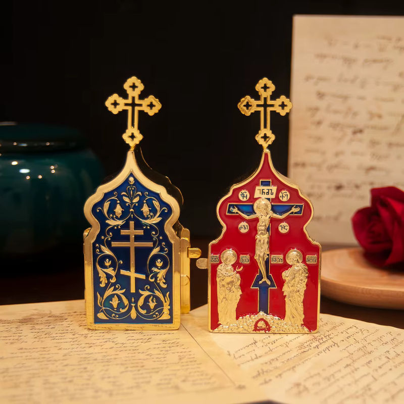 Religiöses Zinklegierung-Geschenkset mit Jesus-Kreuzigung-Design in Weiß und Mehrfarbig - Bild 3