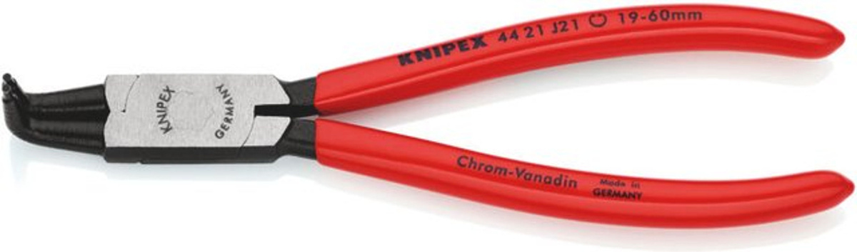 Knipex Seegeringzange für Innenringe in Bohrungen, Spitzenform, Schwarz/Rot, Länge: 170 mm - Bild 2