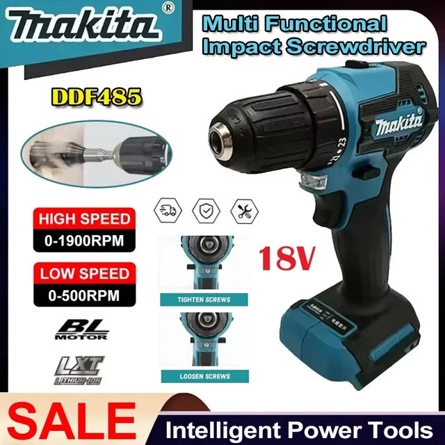 Makita LXT Akku-Bohrschrauber DDF487, bürstenloser Schlagschrauber, 18 V, Blau - Bild 1