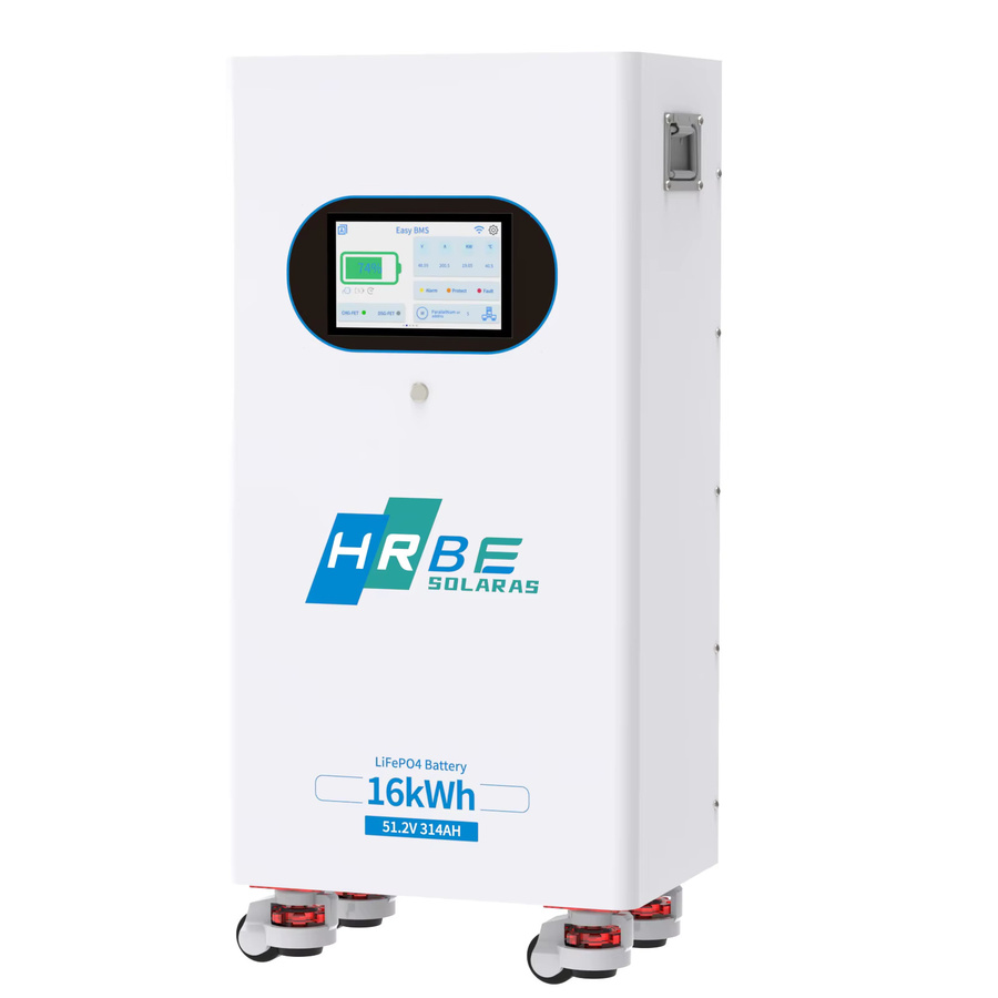 HRBEenergy 48V 314Ah LiFePO4 Batterie-Energiespeicher mit 200A BMS, LCD und Bluetooth in Weiß für Solaranlagen und Heim-Backup - Bild 4