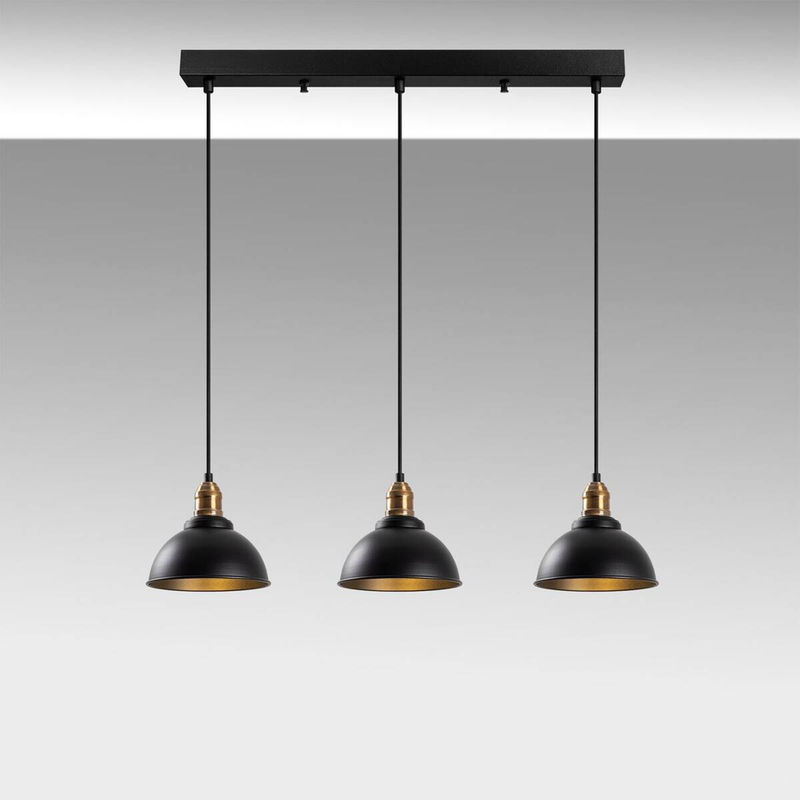 Opviq Pendelleuchte Varzan in Bronze und Schwarz aus Metall mit 3 E27 Fassungen, Höhe: 117 cm, Breite: 21 cm, Tiefe: 21 cm - Bild 4