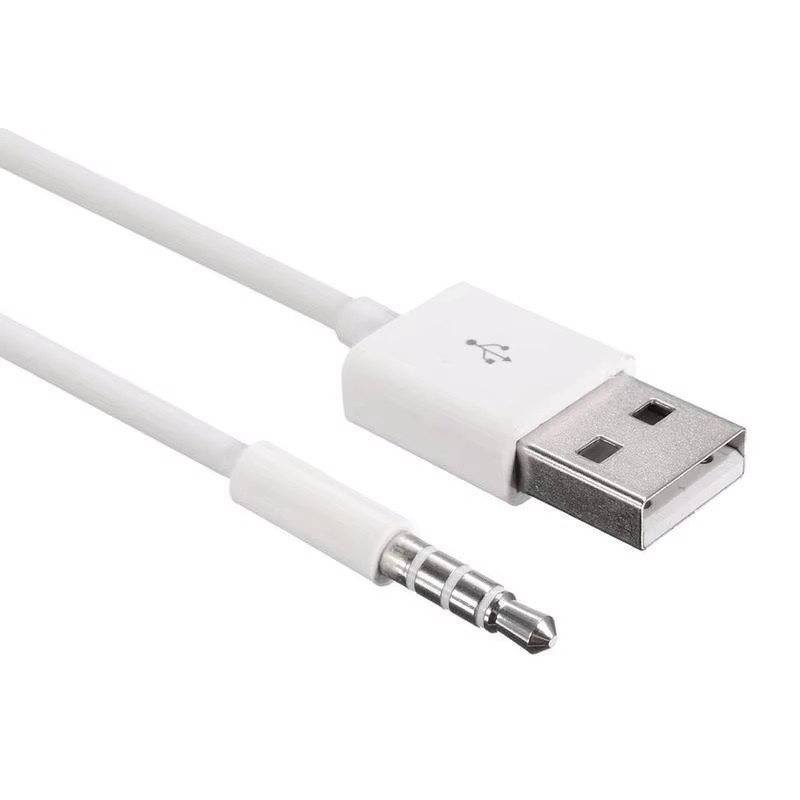 USB 3,5mm Sync Audio Kabel für iPod Shuffle 3. und 4. Generation in Weiß, 15 cm - Bild 2