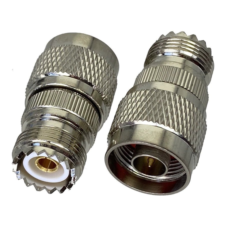 RF Koaxial Konverter N Stecker auf UHF SO239 Weibliche Buchse, gerade, Silber - Bild 2