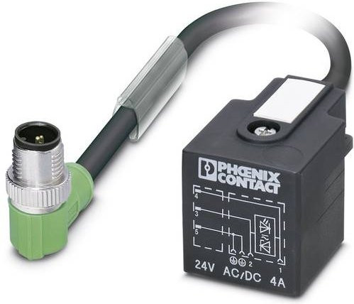 Phoenix Contact 1439340 Sensor-Aktor-Steckverbinder M12 Stecker gewinkelt, 3-polig, schwarz - Bild 1