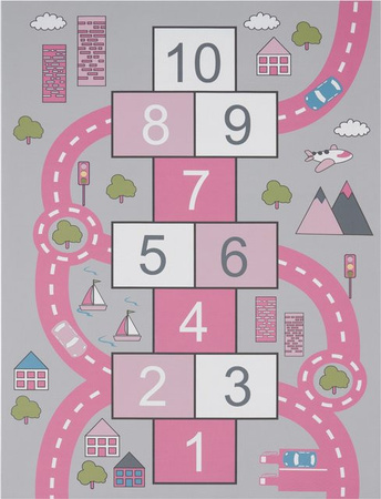 Kinderteppich Bini in Pink für das Kinderzimmer, strapazierfähig und pflegeleicht, B/B/H: 80 x 150 cm