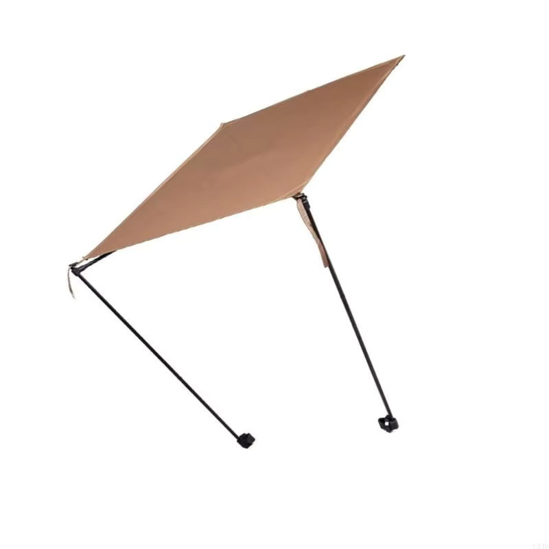 Wetterfester zusammenklappbarer Sonnenschutz und Schattentuch in Beige als Camping-Regenschutz für den Außenbereich - Bild 2