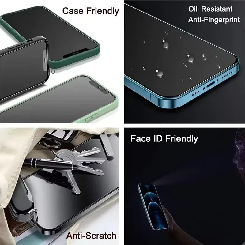 PJPK Anti-Spy Privatsphäre Displayschutzfolie aus Glas für iPhone 15 14 13 12 11 Pro Max Mini X XS XR 7 8 Plus und iPhone SE 2020 2022 - Bild 3