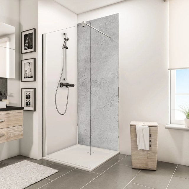 Schulte DecoDesign Duschrückwand in Steinoptik Hochglanz Grau B: 255 cm, H: 150 cm - Bild 1