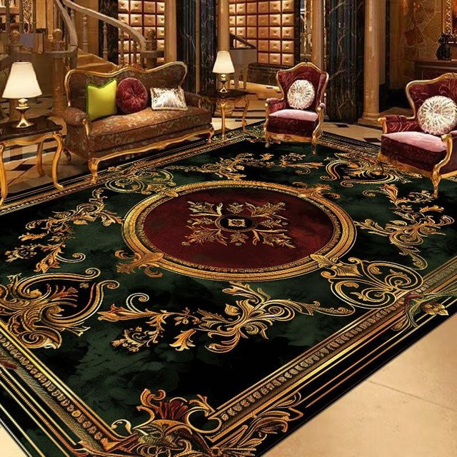 Karpetti Teppich in Übergröße mit geometrischem Design, Waschbarer Flanell-Bodenmatten für Wohnzimmer und Schlafzimmer, Multicolour, B: 120 cm, T: 100 cm - Bild 1