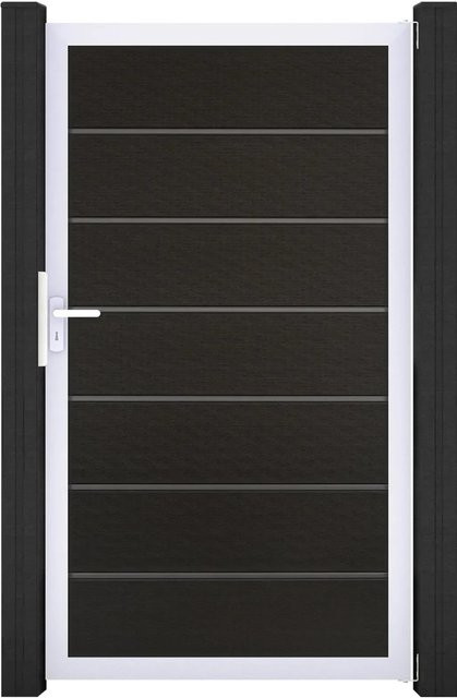 GroJa Solid Grande Premium Steckzauntor aus Aluminium in Schwarz, B/H: 100 x 180 cm - Bild 1