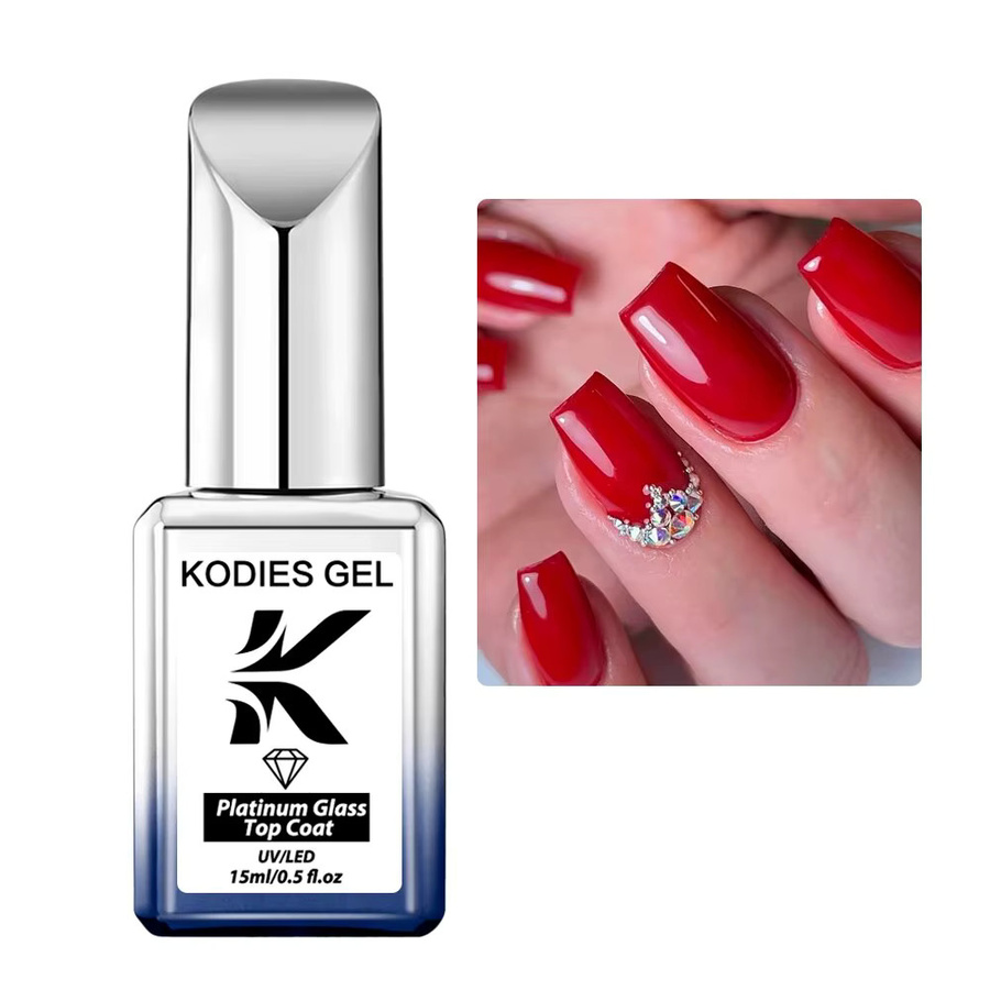 KODIES GEL Diamond Top Coat No Wipe Gel-Nagellack, 15 ml, glänzend - Bild 5