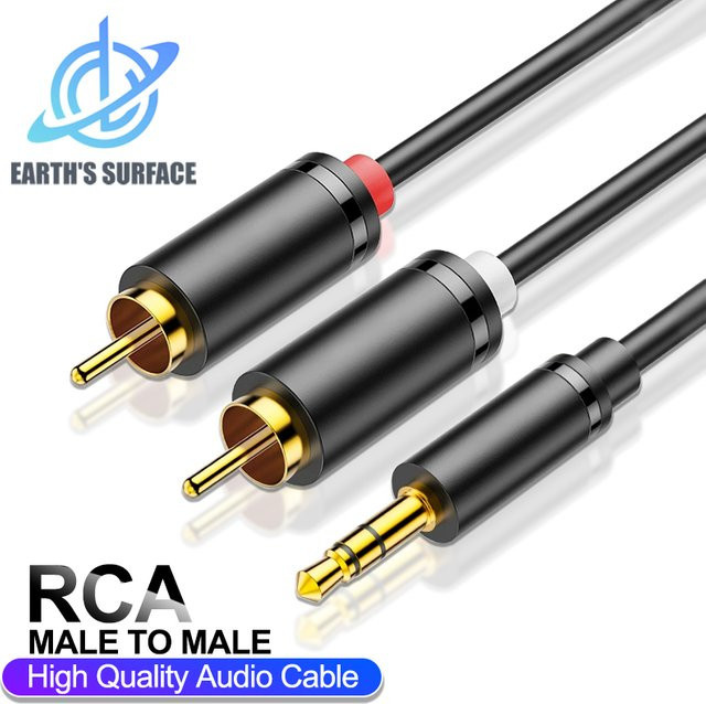 OUIO RCA-Audiokabel 3,5 mm Klinke auf 2RCA Splitter in Schwarz - Bild 1