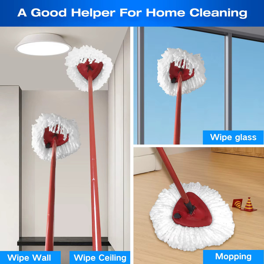 3er-Pack Ersatz-Spin-Mop-Nachfüllungen für O-Cedar Triangle Spin Mop in Weiß - Bild 2