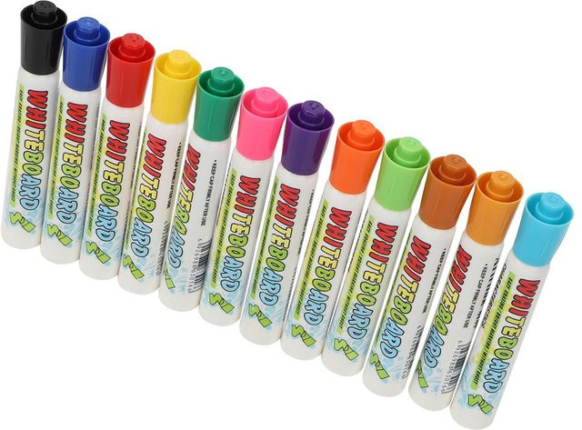 GoolRC Flüssigkreide Stifte Set mit 12 Farben in Beige und Multicolour, abwischbare Marker für Whiteboards und DIY-Projekte - Bild 1