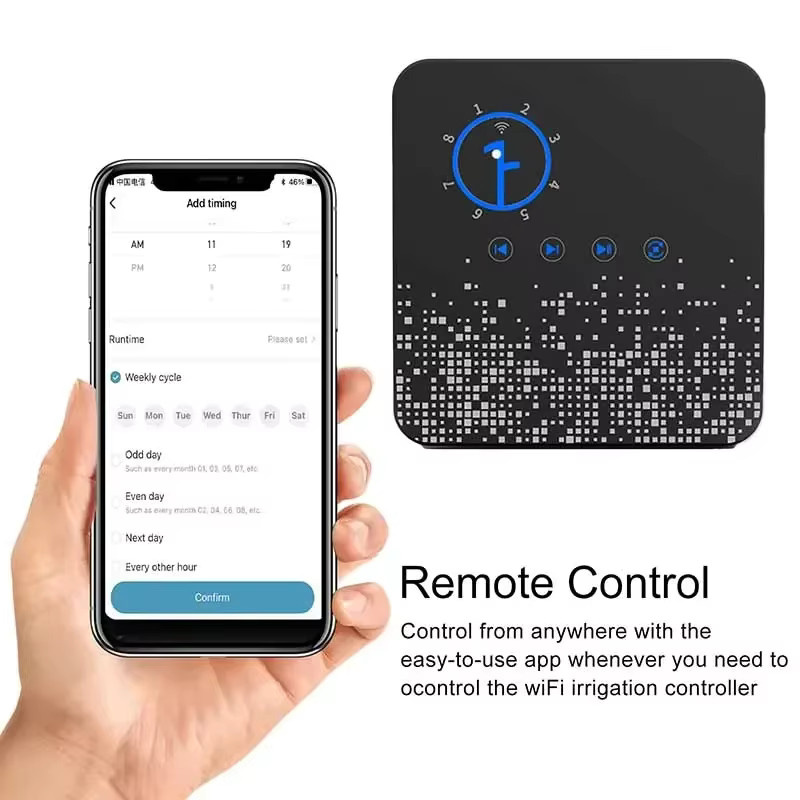 Tuya Smart WiFi Sprinkler Controller mit 8 Zonen, Automatischer Bewässerungstimer für Alexa und Google Smart Home, Schwarz - Bild 3