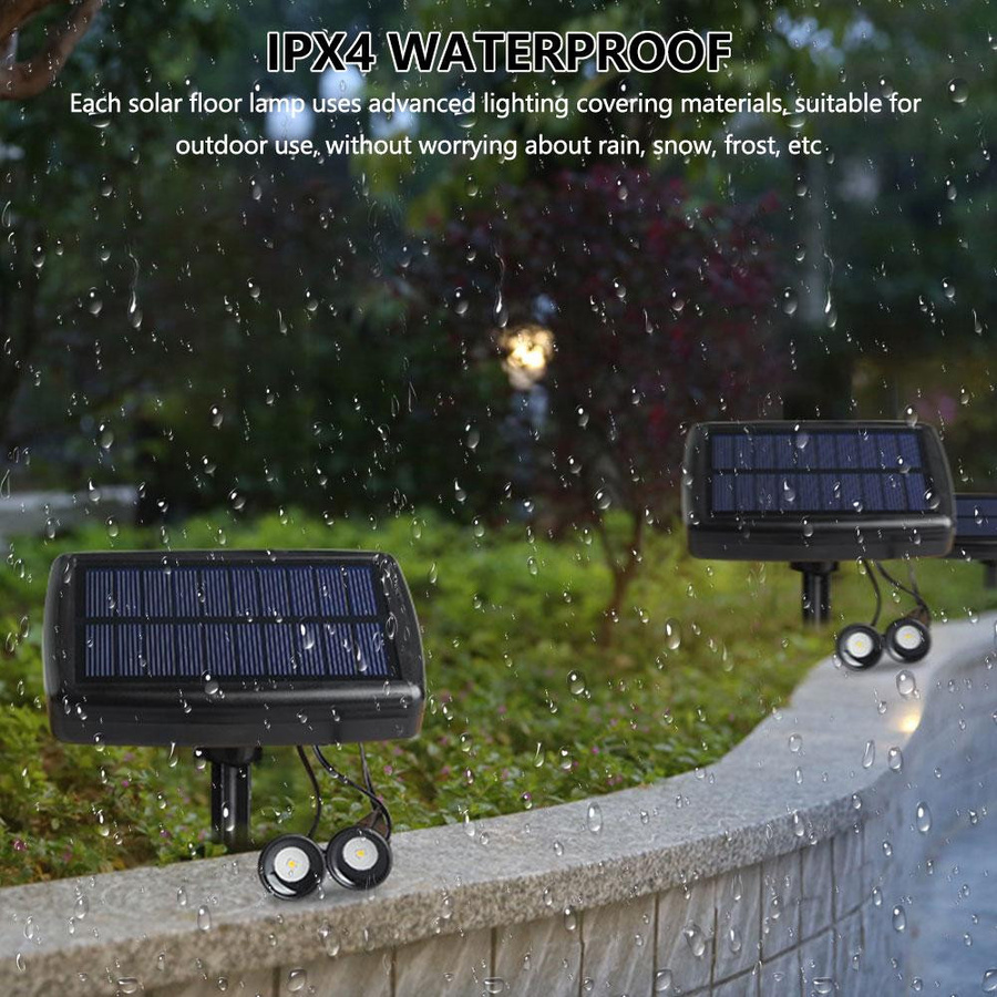 YWZT BEIMT 10er Set Solar LED Gartenstrahler IP65 Wasserdicht Warmweiß Schwarz - Bild 3