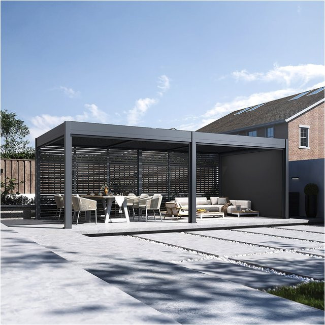Bellavista Pergola Pavillon Oasis mit Lamellendach aus Aluminium in Anthrazit, B/T: 720 x 360 cm - Bild 1