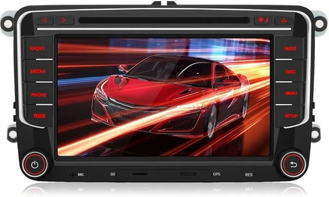 Junsun Autoradio mit 7.0 Zoll Display für VW Skoda Seat inklusive Bluetooth, GPS, USB, CD, DVD und DAB+ in Schwarz - Bild 1